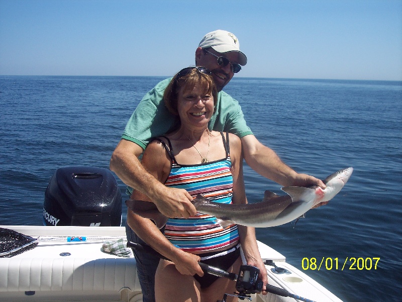 Wife Peg first dog fish