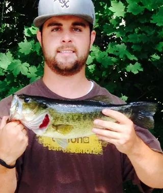 mike McGuire with his trophy bass