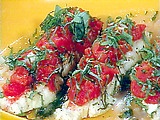 Poached Haddock  w/Tomatoes, Basil and Garlic
