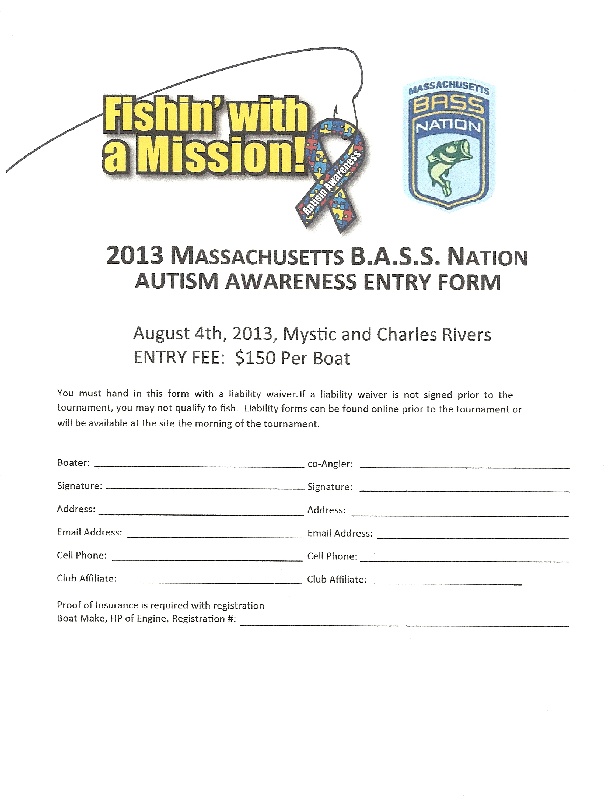 Entry form Autism Awareness Tournament 