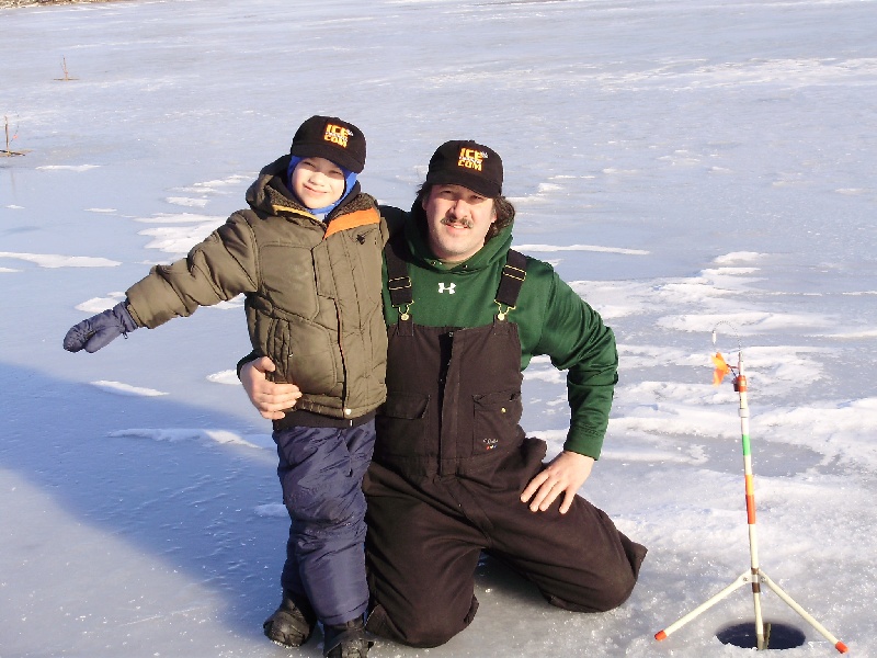 Son and I on the ice.
