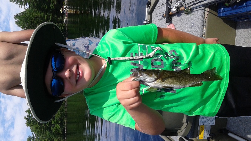 Andrew's first smallie too