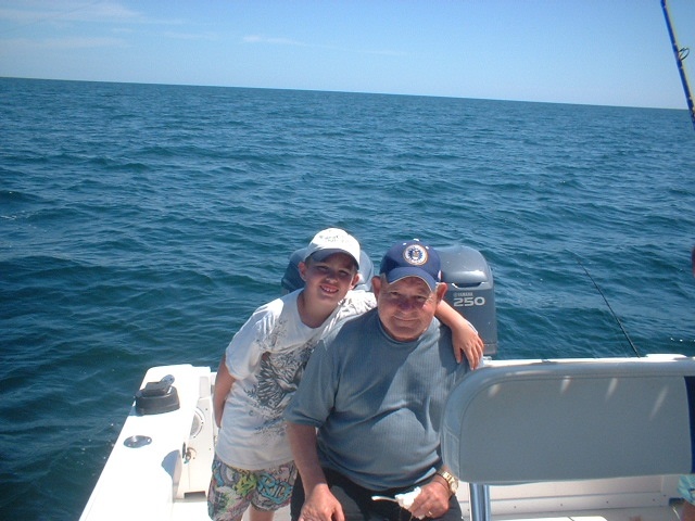 Heath and Papaw first time deep sea fishing