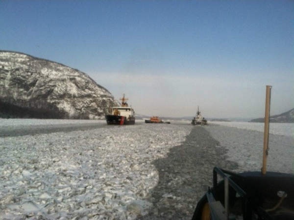 USCG breaking ice in the Hudson