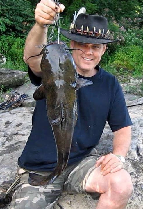 Ken Beam catches a Flathead Catfish in the Delaware River