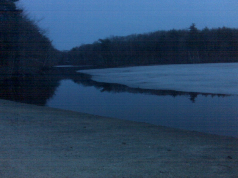 Its getting there, but the lake still has ice on it
