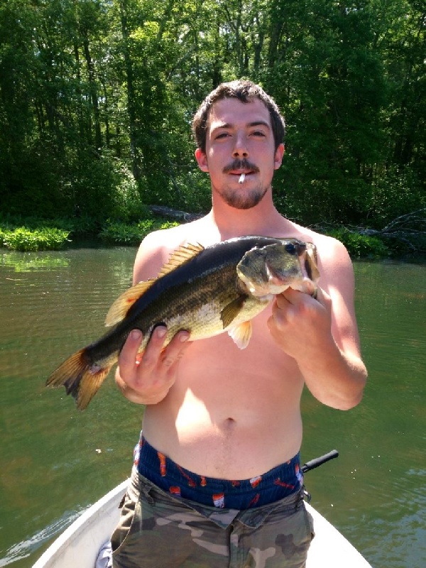 nice bass from the blackstone off of a zara spook in a shallow cove