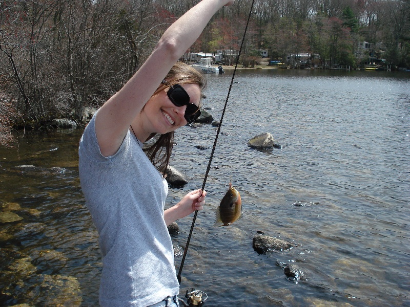 Kristen holding up her catch
