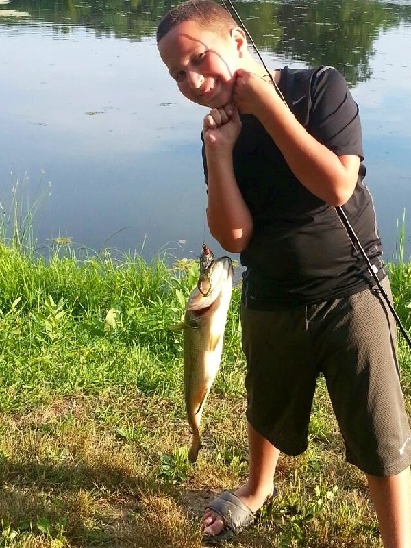 Lil Richie With his second largemouth bass of this year