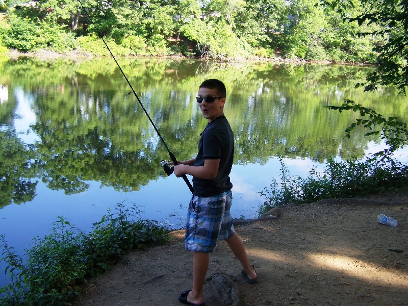 Nephew fishing in RI
