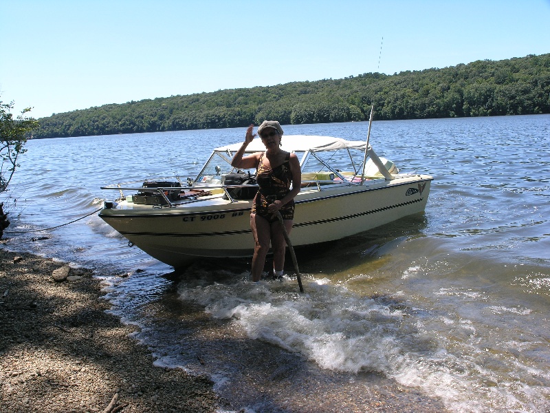 My wife on Lake Lillinonah