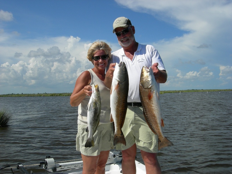 Allen and Teresa with Louisiana Redfish 