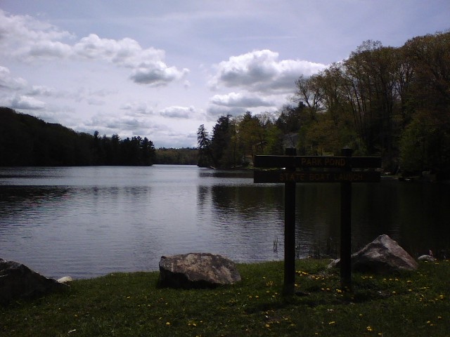 Park pond, New Sign