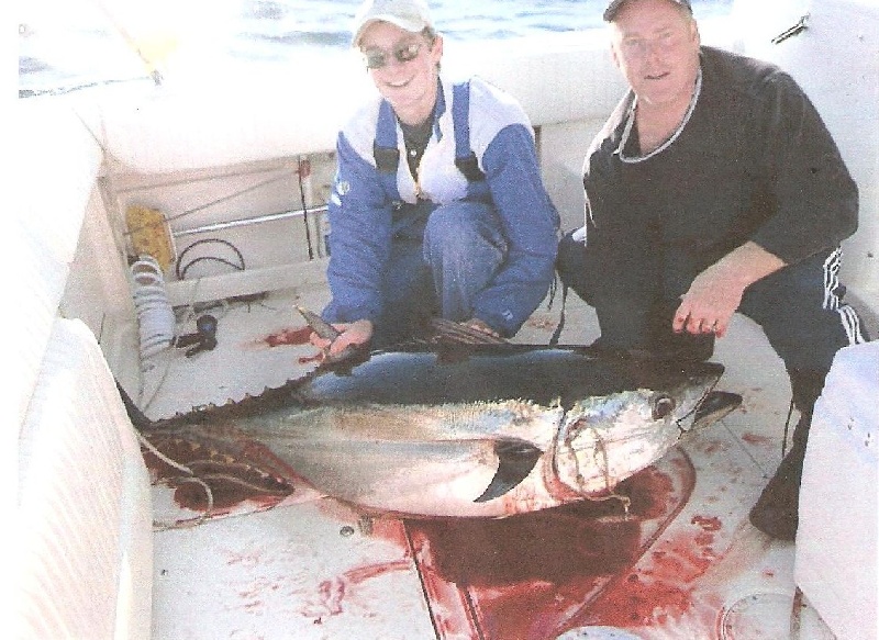 Sons first big tuna