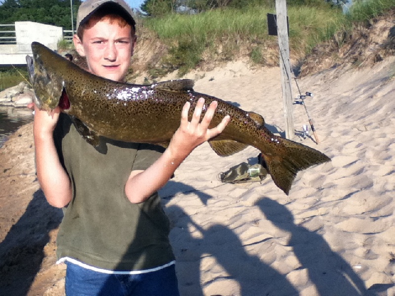 my huge 3 ft salmon from ludington st park